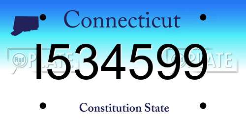 I534599 Connecticut License Plate