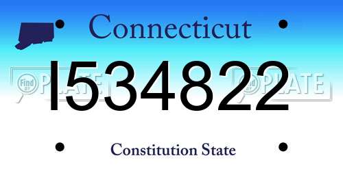 I534822 Connecticut License Plate