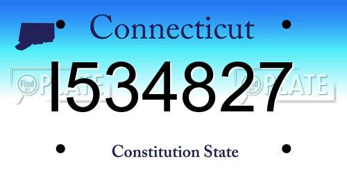 I534827 Connecticut License Plate