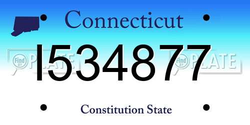 I534877 Connecticut License Plate