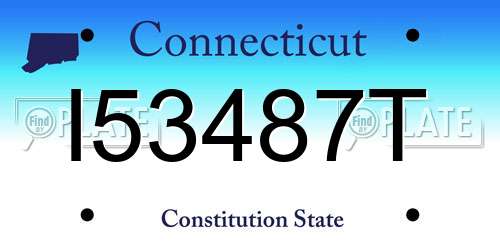 I53487T Connecticut License Plate