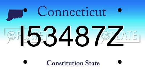 I53487Z Connecticut License Plate