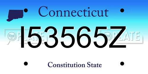 I53565Z Connecticut License Plate