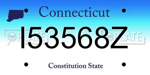 I53568Z Connecticut License Plate