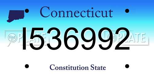 I536992 Connecticut License Plate