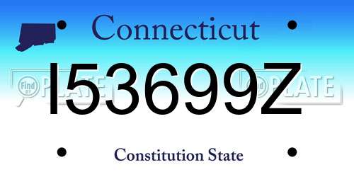 I53699Z Connecticut License Plate