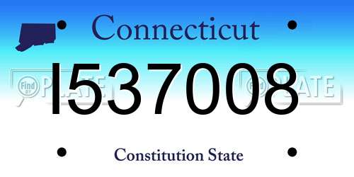 I537008 Connecticut License Plate