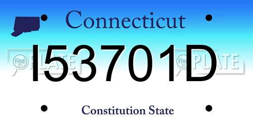 I53701D Connecticut License Plate