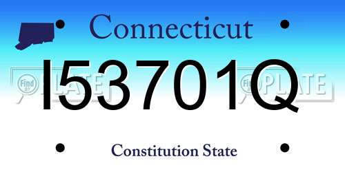 I53701Q Connecticut License Plate
