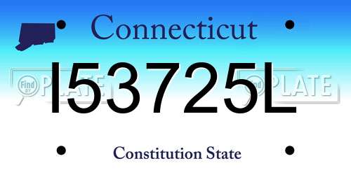 I53725L Connecticut License Plate