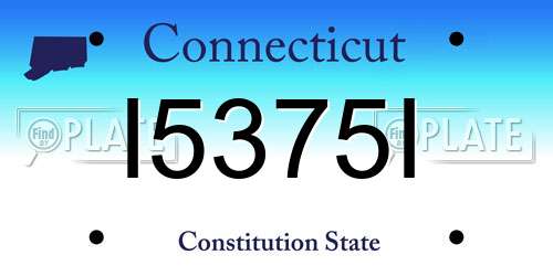 I5375I Connecticut License Plate