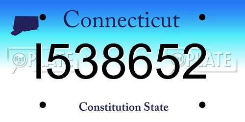I538652 Connecticut License Plate
