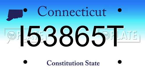 I53865T Connecticut License Plate