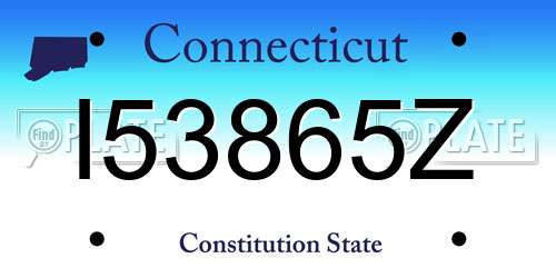 I53865Z Connecticut License Plate