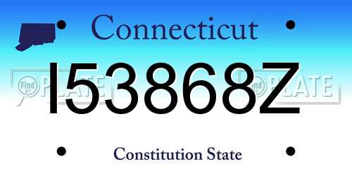 I53868Z Connecticut License Plate