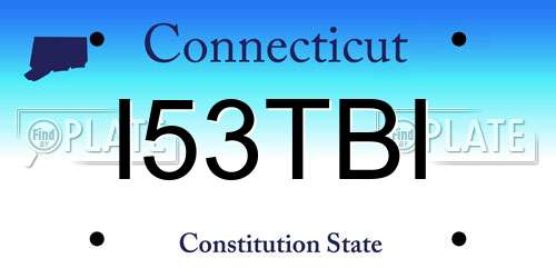 I53TBI Connecticut License Plate