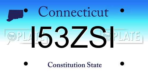 I53ZSI Connecticut License Plate
