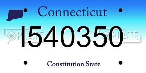 I540350 Connecticut License Plate