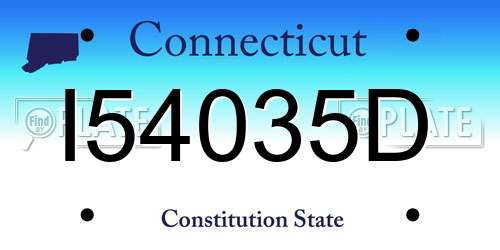 I54035D Connecticut License Plate