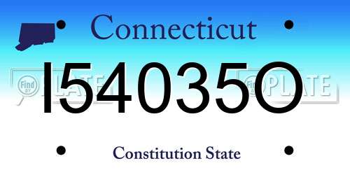 I54035O Connecticut License Plate