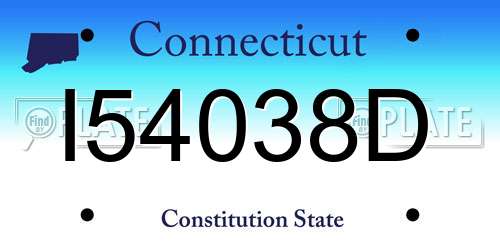 I54038D Connecticut License Plate