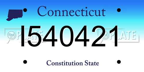 I540421 Connecticut License Plate
