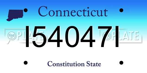I54047I Connecticut License Plate