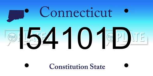 I54101D Connecticut License Plate