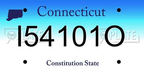 I54101O Connecticut License Plate