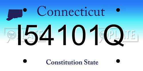 I54101Q Connecticut License Plate