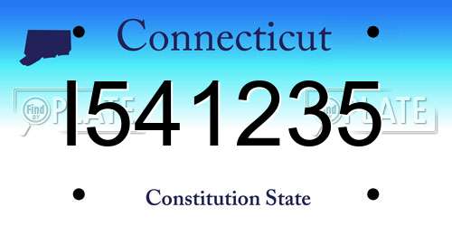 I541235 Connecticut License Plate