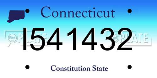 I541432 Connecticut License Plate