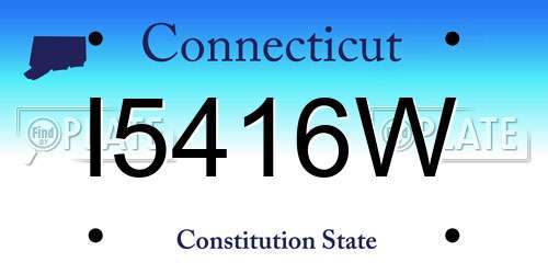 I5416W Connecticut License Plate