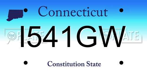 I541GW Connecticut License Plate