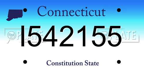 I542155 Connecticut License Plate