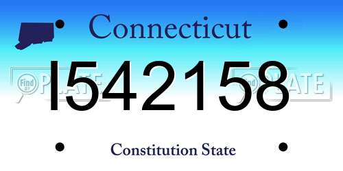 I542158 Connecticut License Plate