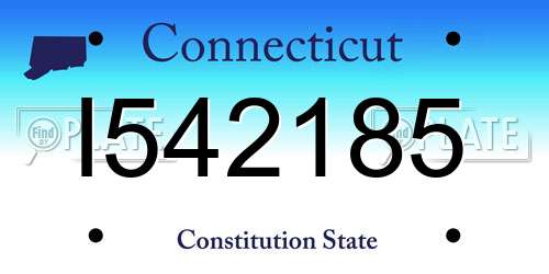 I542185 Connecticut License Plate