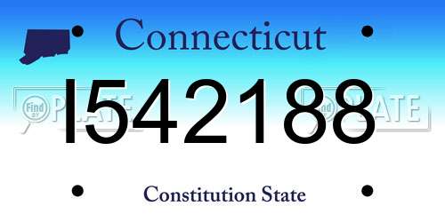 I542188 Connecticut License Plate