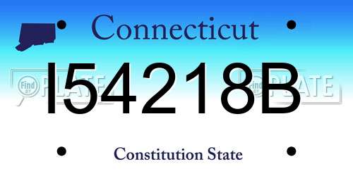 I54218B Connecticut License Plate