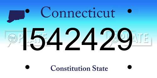 I542429 Connecticut License Plate