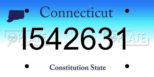 I542631 Connecticut License Plate