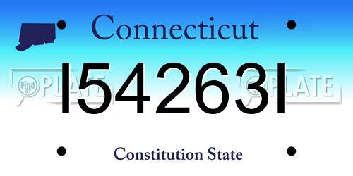 I54263I Connecticut License Plate