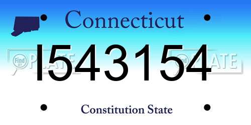 I543154 Connecticut License Plate