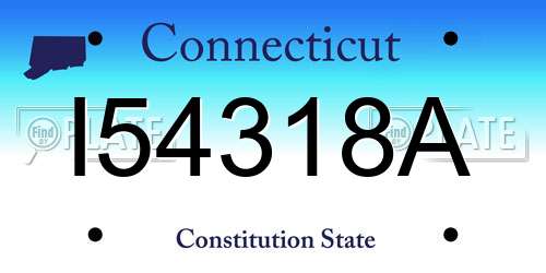 I54318A Connecticut License Plate