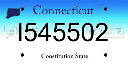 I545502 Connecticut License Plate