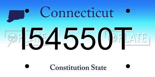 I54550T Connecticut License Plate
