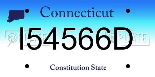 I54566D Connecticut License Plate
