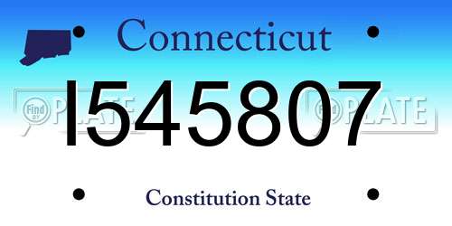 I545807 Connecticut License Plate