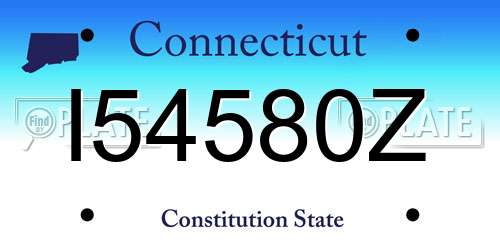 I54580Z Connecticut License Plate