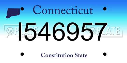 I546957 Connecticut License Plate